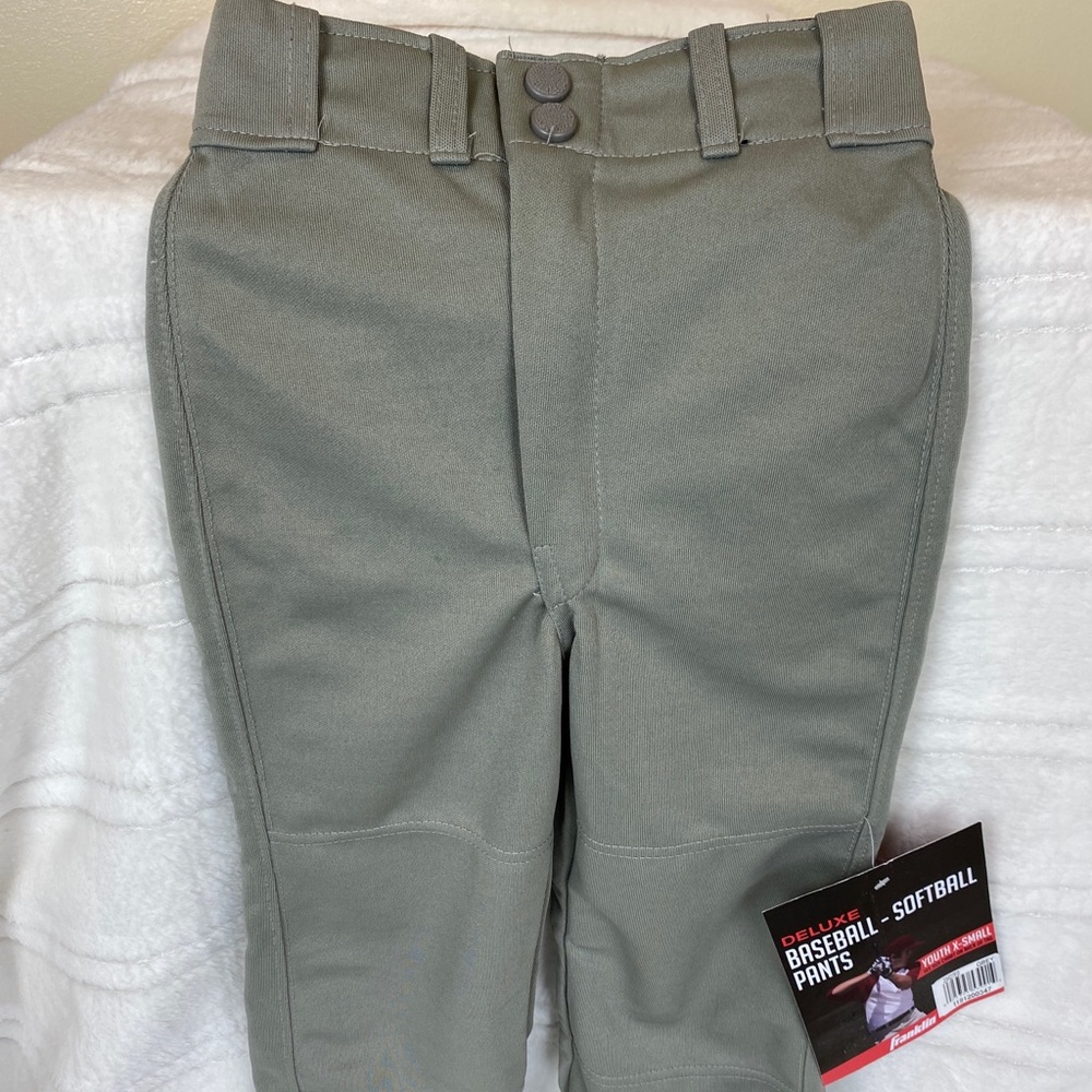 Franklin Deluxe Youth Baseball Softball Pants Size XS Gray Knicker Style NEW